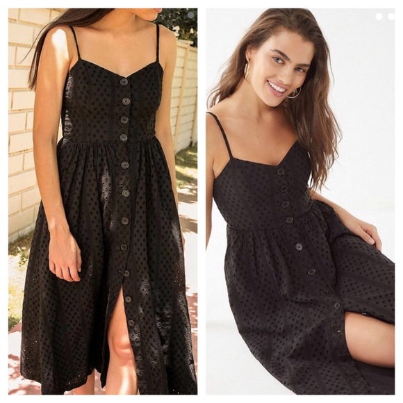 eyelet button down dress